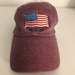 USA Red Heathered Mesh Back Hat